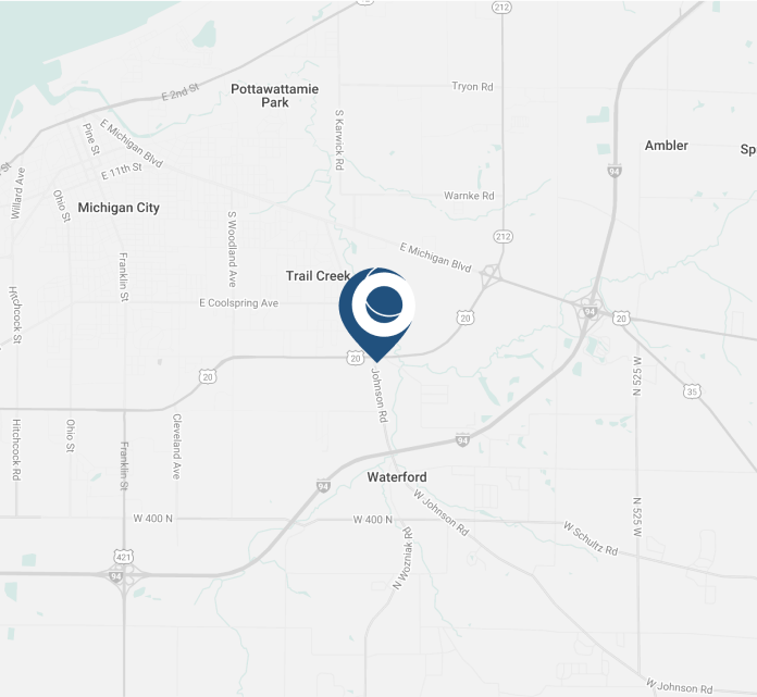 Map of the location of The Centre for Contemporary Dentistry in Michigan City, IN